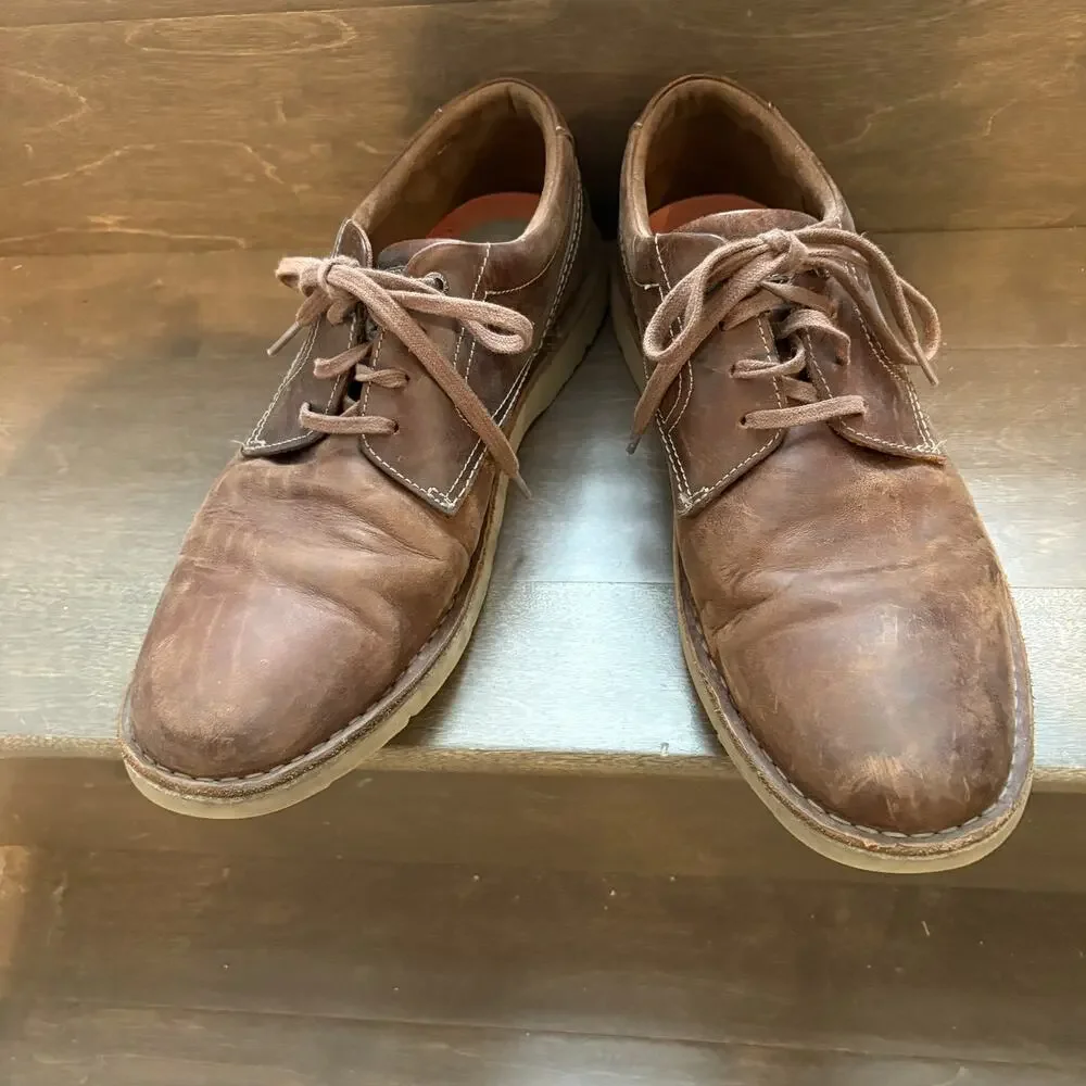 Rockport Shoes Mens Size‎ 12 Brown Leather Oxford Casual Comfort Cabot Plain Toe